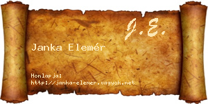 Janka Elemér névjegykártya