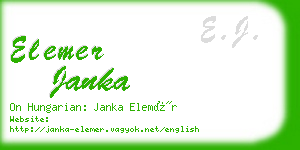 elemer janka business card